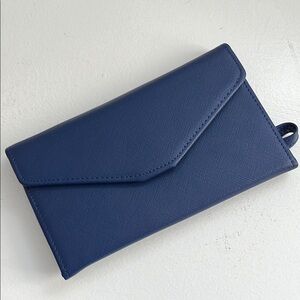Travel Wallet Blue Leather NWOT
